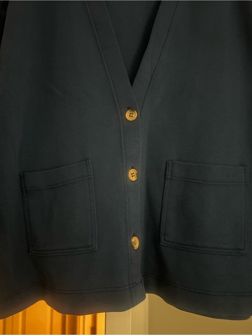 Vintage L.L Bean Navy V-Neck Button Front Women's Cardigan Sweater - Picture 3 of 7